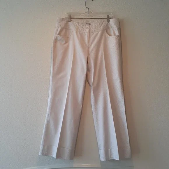 J. Jill Striped Cotton Wide Leg Pants - Picture 1 of 13